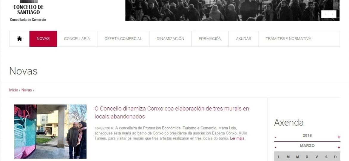 Captura da portada da web de Comercio